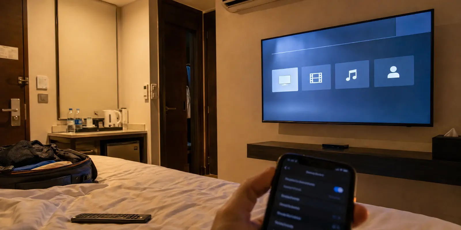 En un hotel de Tailandia, el QR conecta la TV pero no siempre cambia la región
